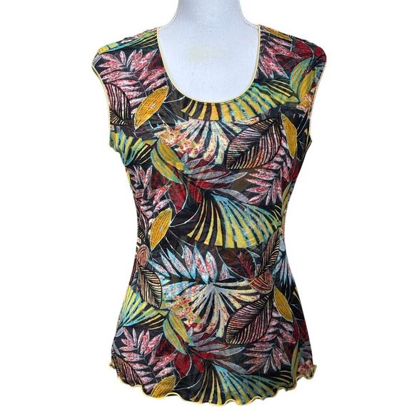 Anac palm leaf top, large, tropical, colorful, resort, maximalist, Y2K style - Picture 1 of 4